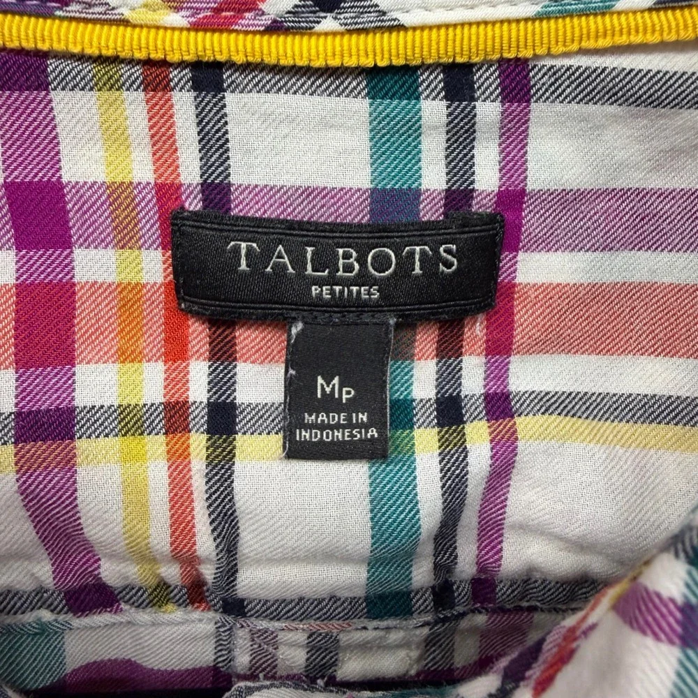 Talbots‎ Petite Medium Burgundy Shirt Top Long Sleeve Office Spring Lightweight - Picture 4 of 8